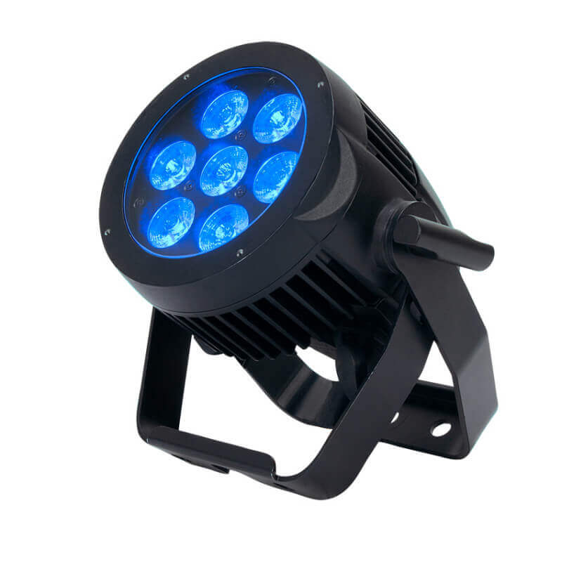 Adj 7p hex ip par con 7 leds hex rgbaw+uv de 12w